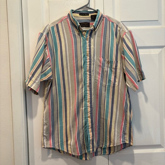Vintage Striped Eddie Bauer Button Down - Size Large - Picture 1 of 9